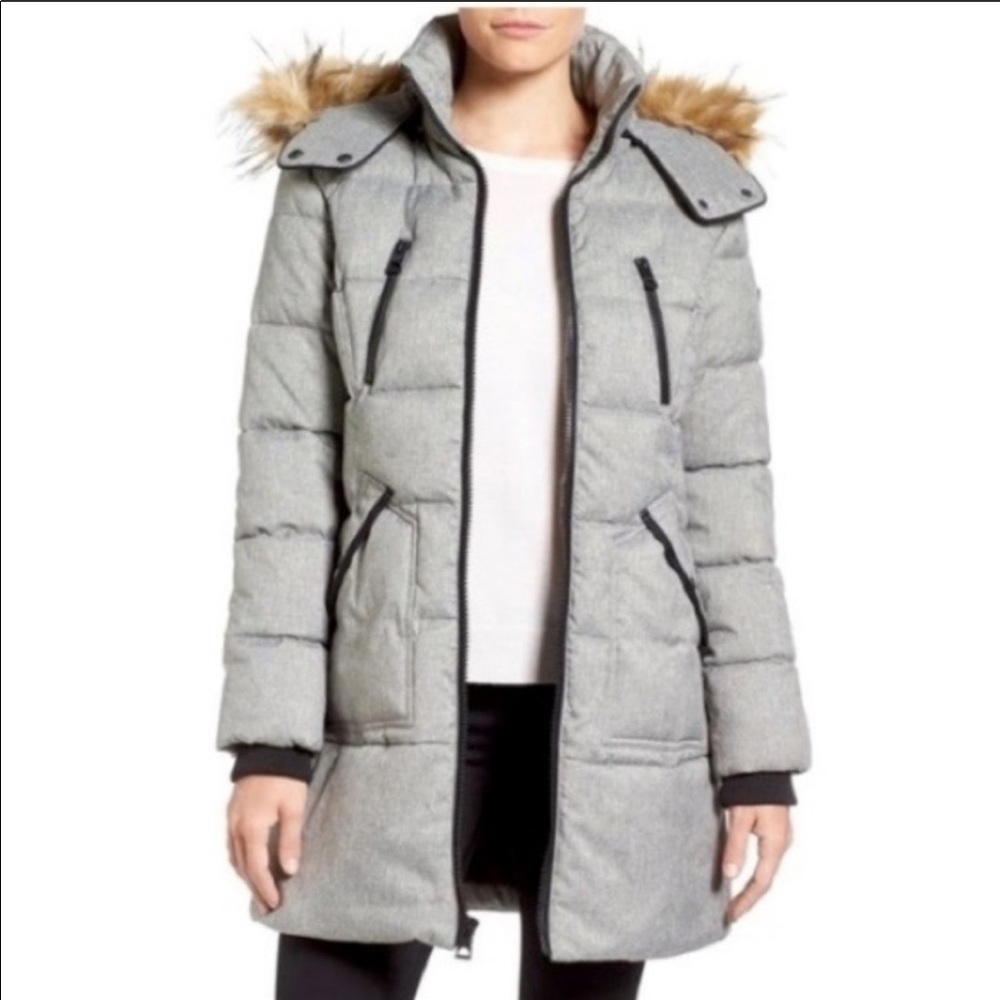 GUESS Expedition Faux Fur Hood Parka Puffer Coat